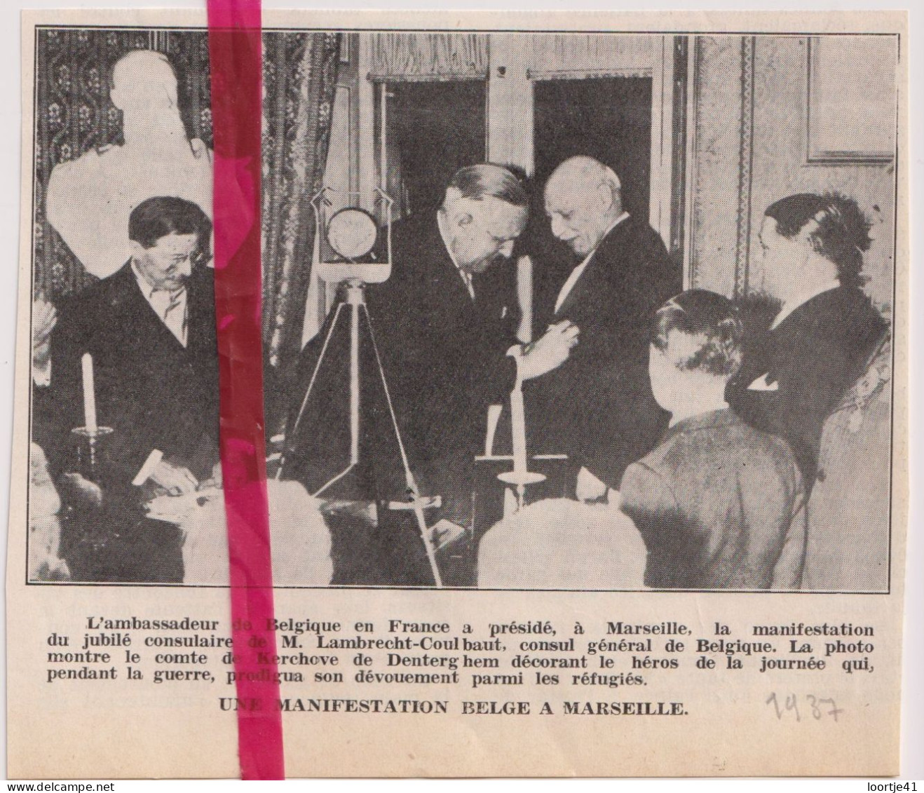 Marseille - Manifestation Belge - Orig. Knipsel Coupure Tijdschrift Magazine - 1937 - Unclassified