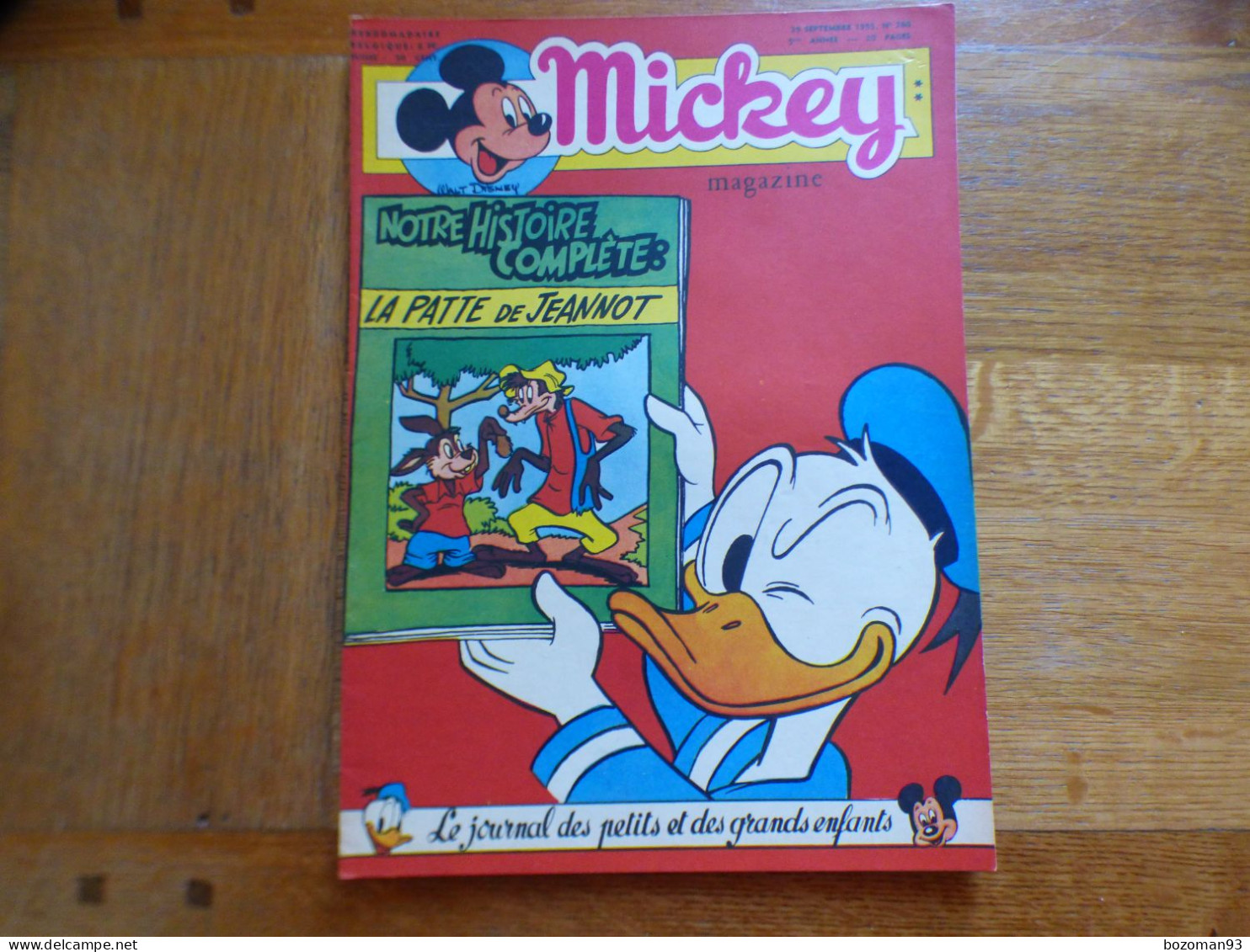 JOURNAL MICKEY BELGE  N° 260  Du 29/09/1955 COVER DONALD  + 20.000 LIEUES SOUS LES MERS - Journal De Mickey