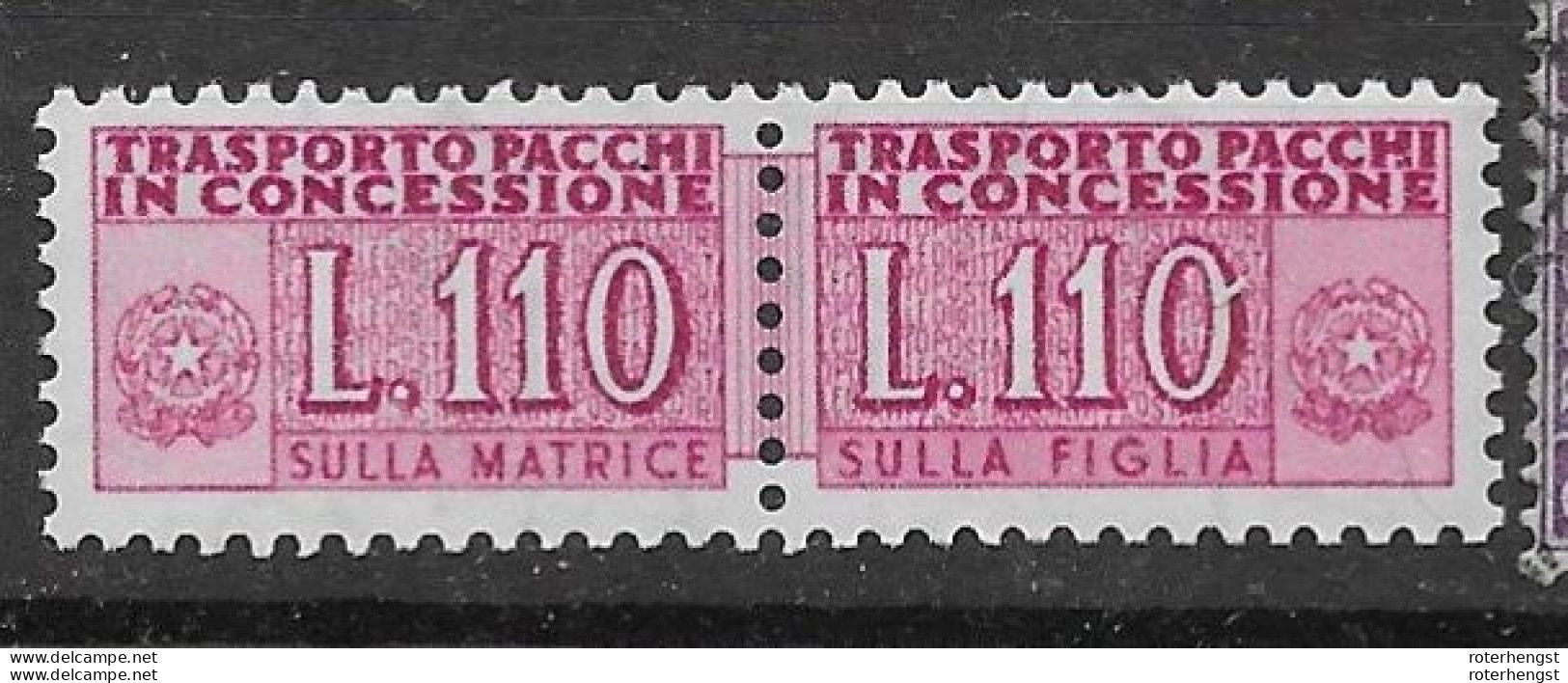 Italy Mnh ** 450 Euros 1955 Good Star Watermark Perfect Quality (no White Scratch, Sorry For Scan) - Postpaketten