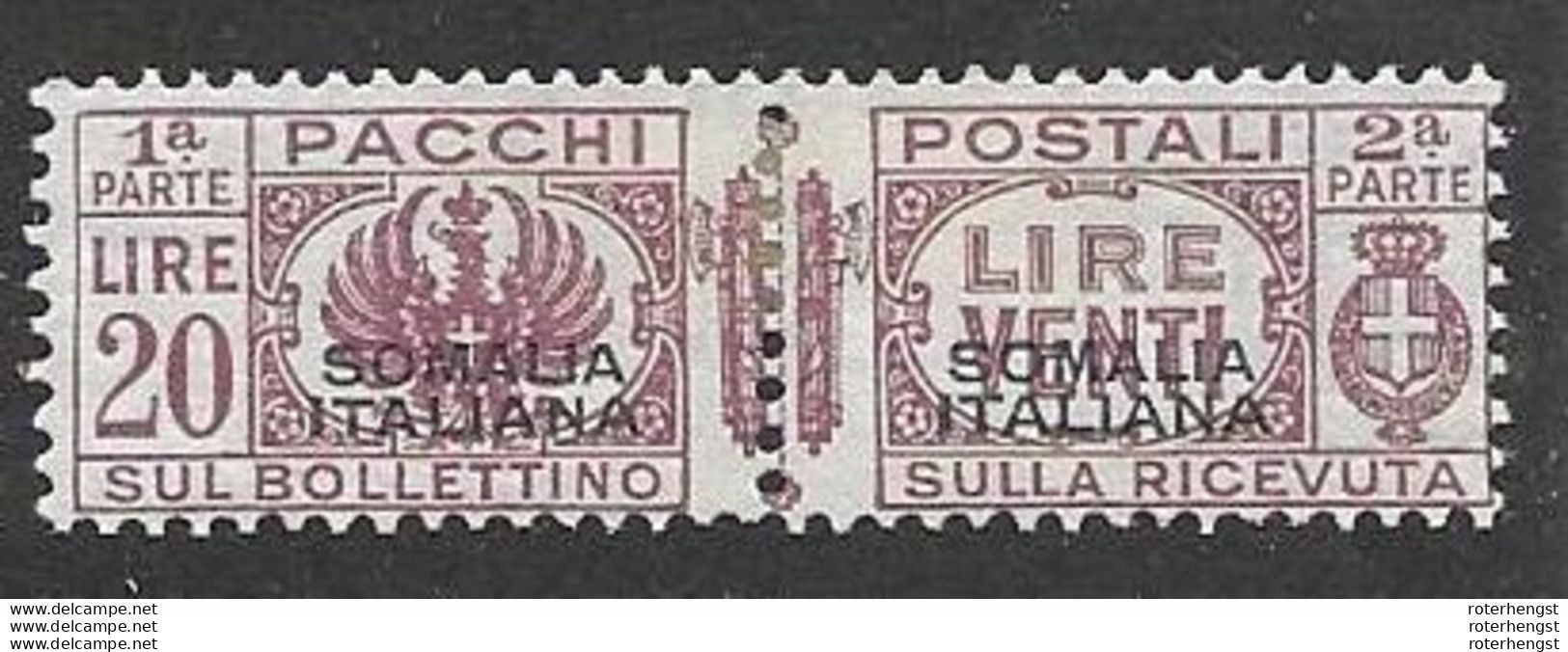 1934 Somalia Parcel Stamp 440 Euros Mh * - Somalia
