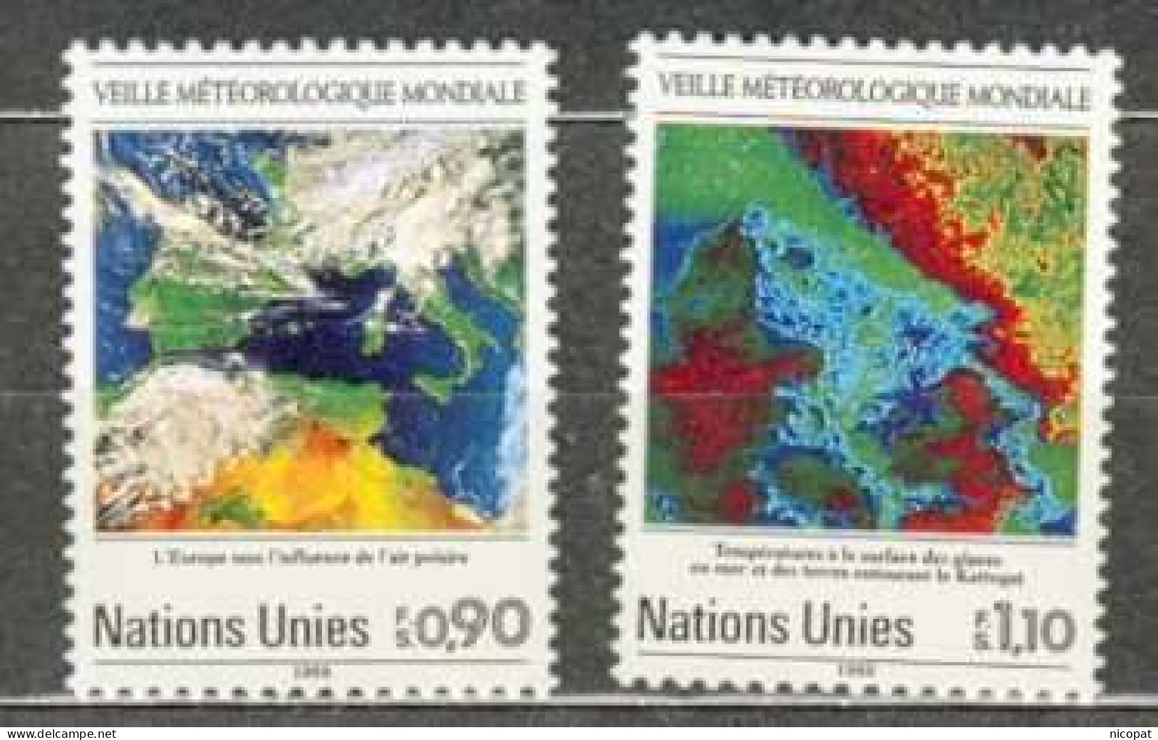 ONU GENEVE MNH ** 176-177 Veille Météorologique Mondiale Météo - Unused Stamps