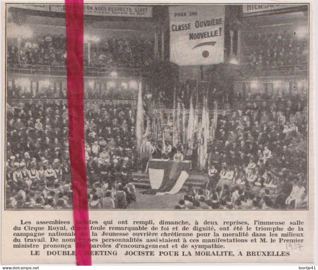 Bruxelles - Meeting Jociste Au Cirque Royal  - Orig. Knipsel Coupure Tijdschrift Magazine - 1937 - Ohne Zuordnung