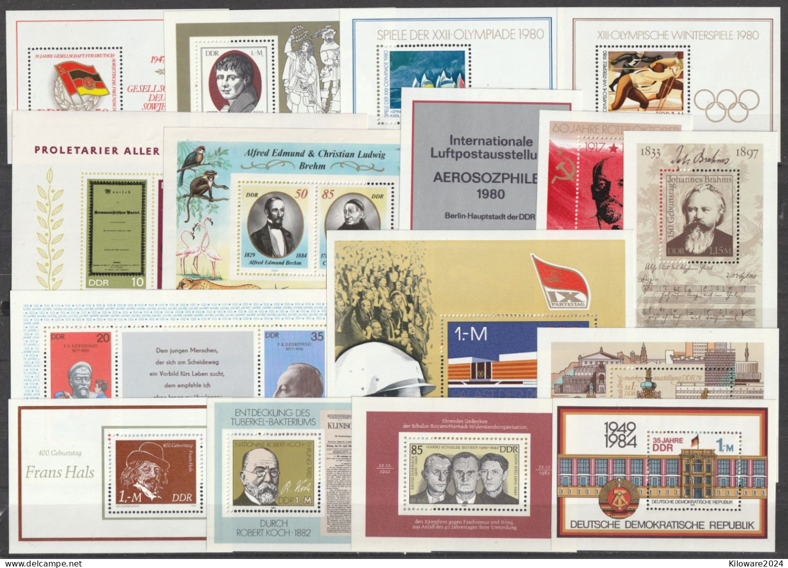 DDR: Lot Mit 15 Versch. Blockausgaben  **/MNh (021) - Lots & Kiloware (mixtures) - Max. 999 Stamps