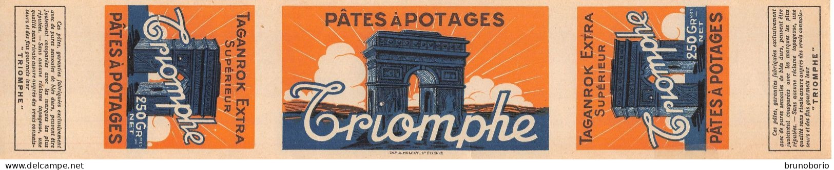 00133 "ETICHETTA  PATES  A POTAGES  TAGANROX EXTRA SUPERIEUR- TRIOMPHE - GR 250" ETICH. ORIG - Other & Unclassified
