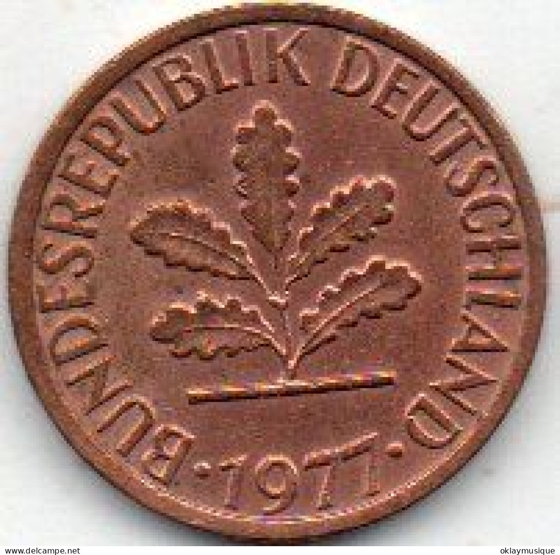 1 Pfennig 1977F (photo De Pile Unique Pour Toute Les Pièces) - 1 Pfennig
