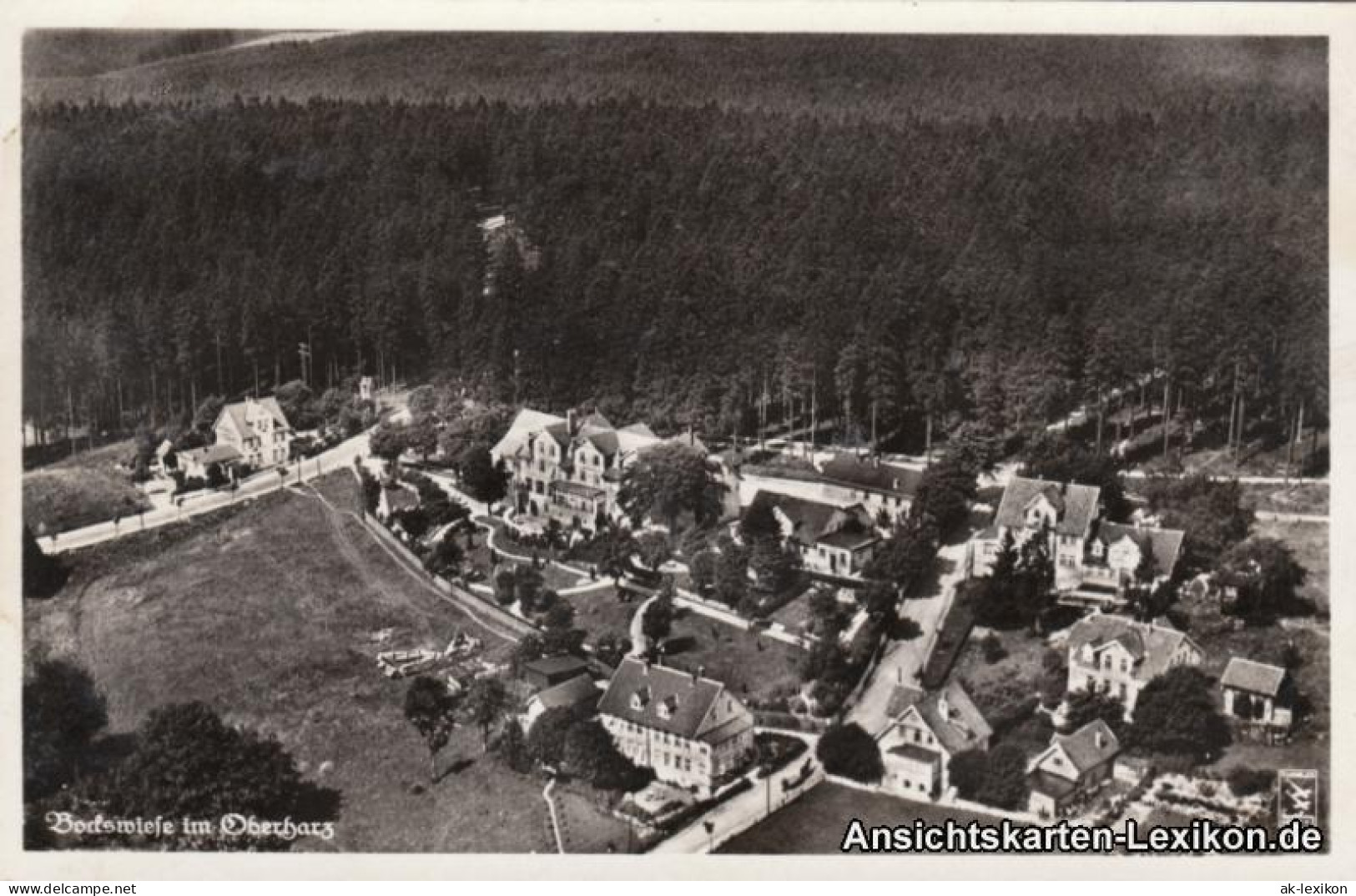 Ansichtskarte Hahnenklee-Bockswiese-Goslar Luftbild: Stadtansicht 1938  - Goslar