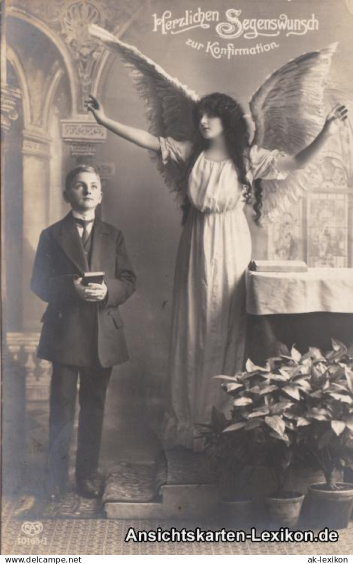  Herzlichen Glückwunsch Zur Konfirmation (Junge Mit Engel) 1913  - Other & Unclassified