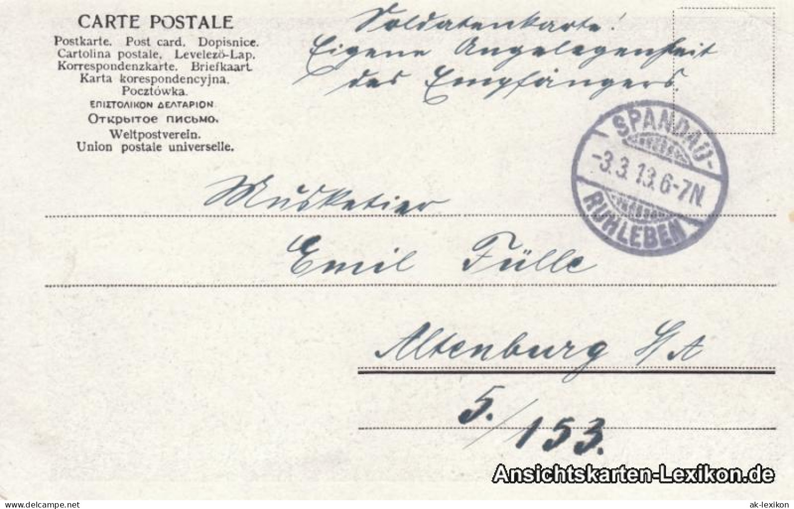 Ansichtskarte Spandau-Berlin Partie Am Juliusturm 1913  - Spandau