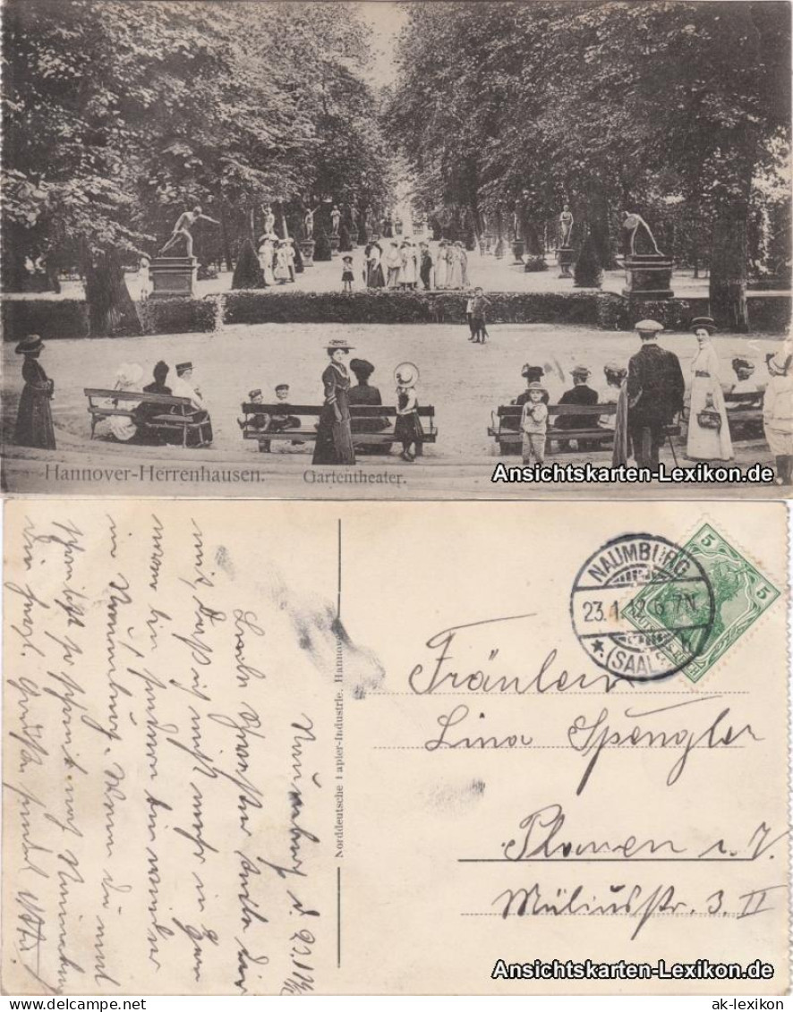 Ansichtskarte Herrenhausen-Hannover Gartentheater - Herrenhausen 1912  - Hannover