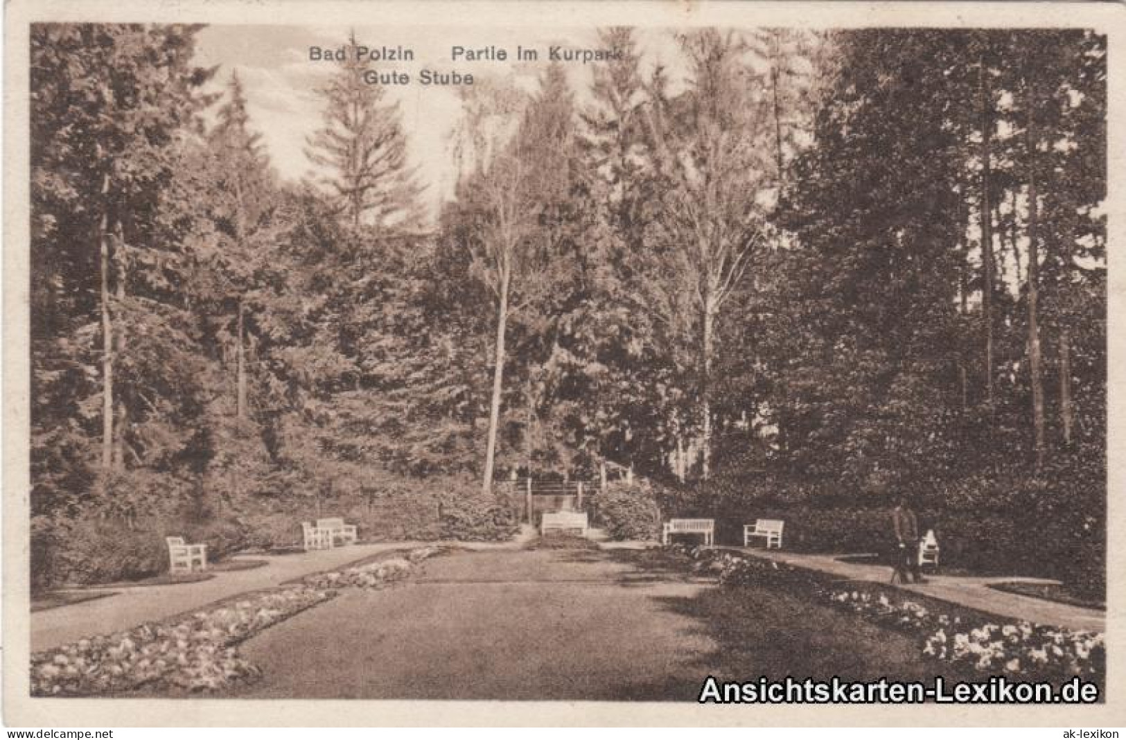 Postcard Bad Polzin Połczyn Zdrój Partie Im Kurpark (Gute Stube) 1929  - Pommern