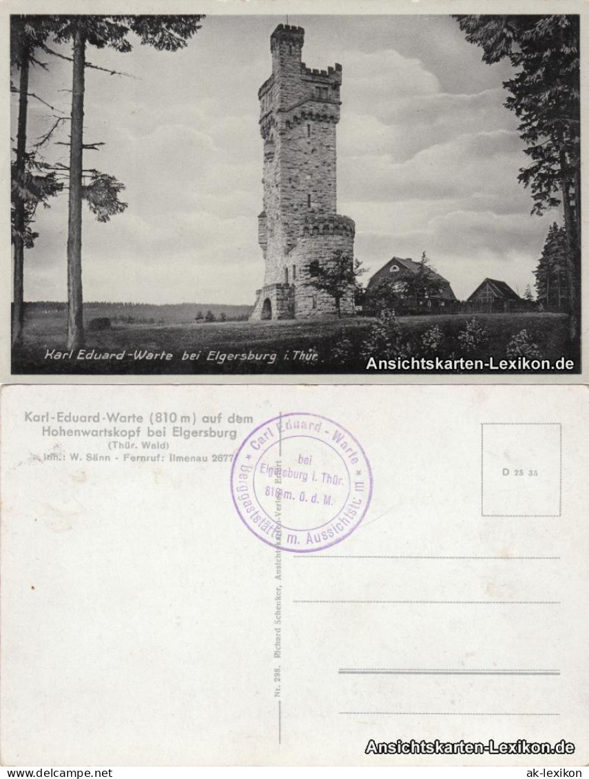 Ansichtskarte Elgersburg Karl Eduard-Warte 1940  - Elgersburg