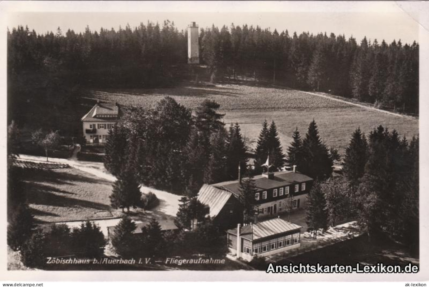 Ansichtskarte Auerbach (Vogtland) Fliegeraufnahme - Zöbischhaus 1934  - Auerbach (Vogtland)