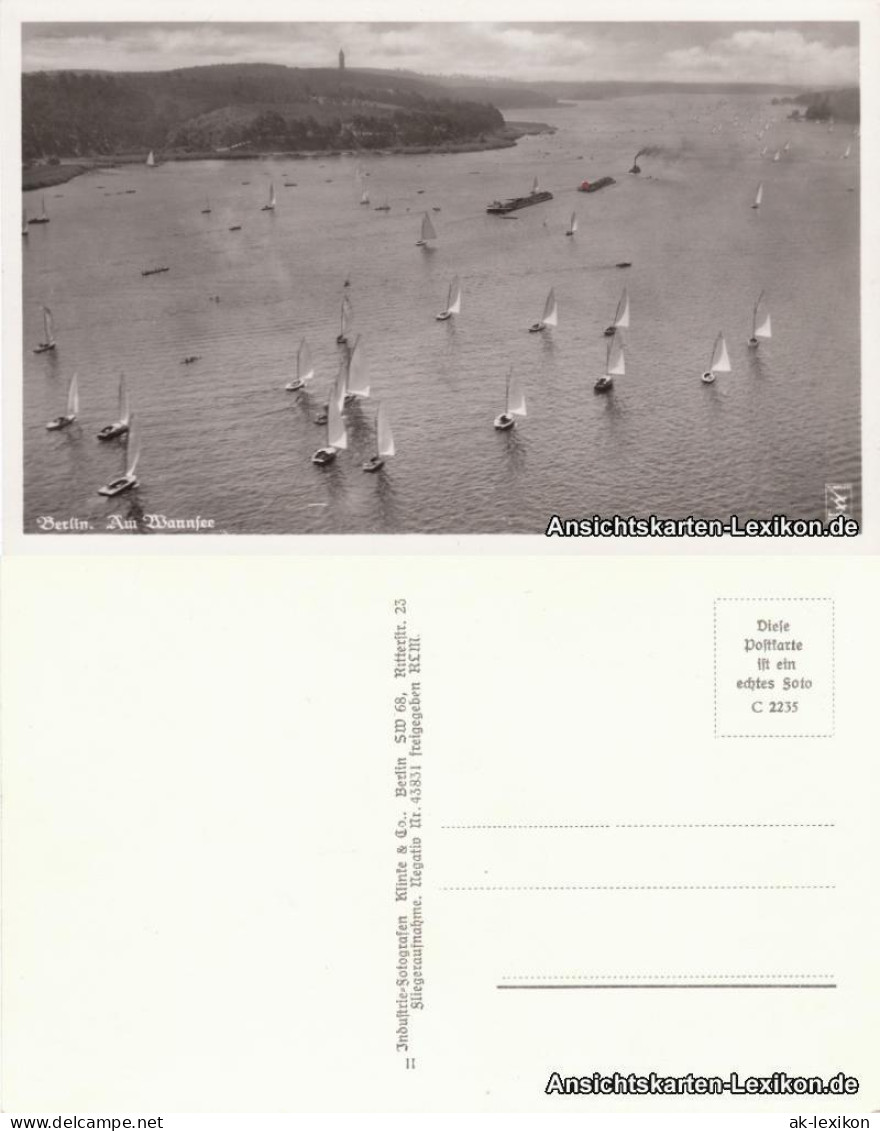 Ansichtskarte Wannsee-Berlin Luftbild - Segelschiffe Auf Dem Wannsee 1935  - Wannsee