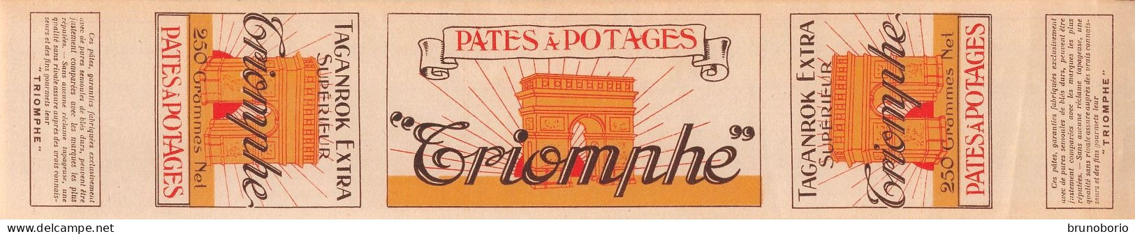 00135 "ETICHETTA  PATES  A POTAGES -  TAGANROX EXTRA SUPERIEUR- TRIOMPHE - GR 250" ETICH. ORIG - Other & Unclassified