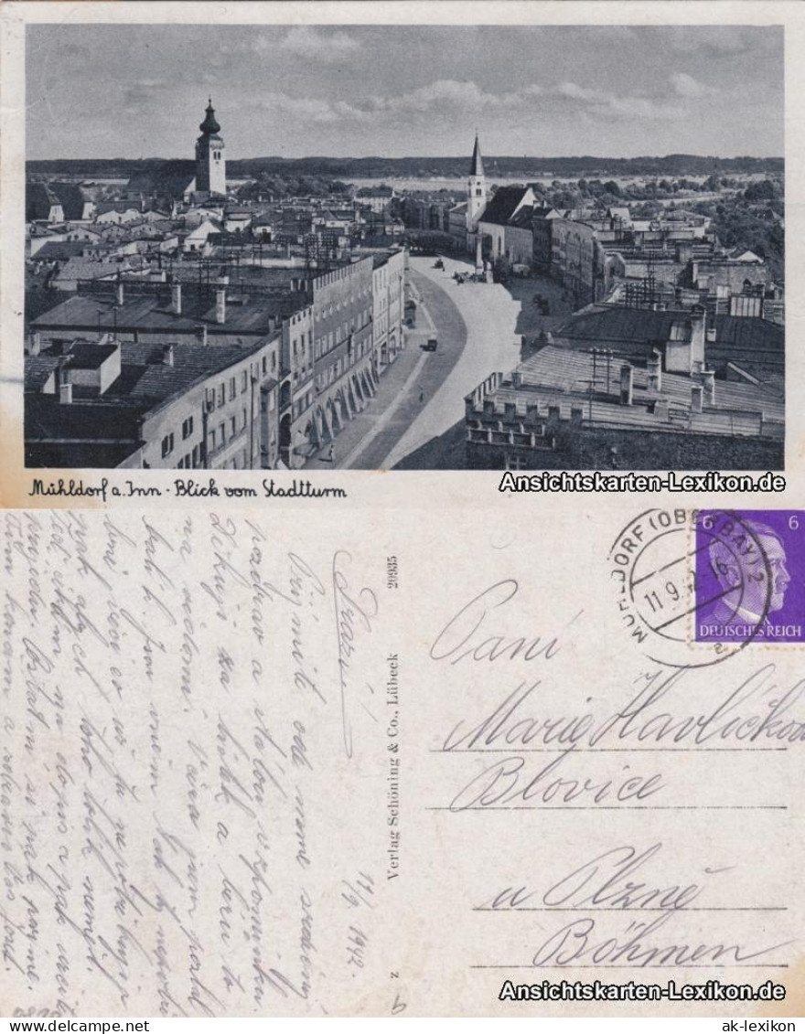 Ansichtskarte Mühldorf Am Inn Blick Vom Stadturm - Straße 1942  - Mühldorf