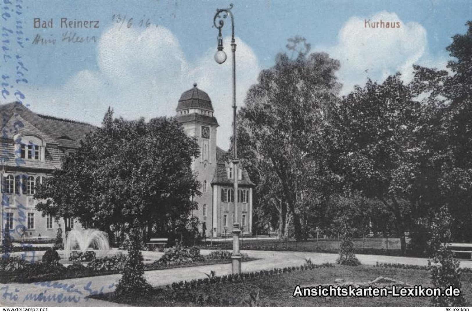 Postcard Bad Reinerz Duszniki-Zdrój Kurhaus 1916  - Schlesien