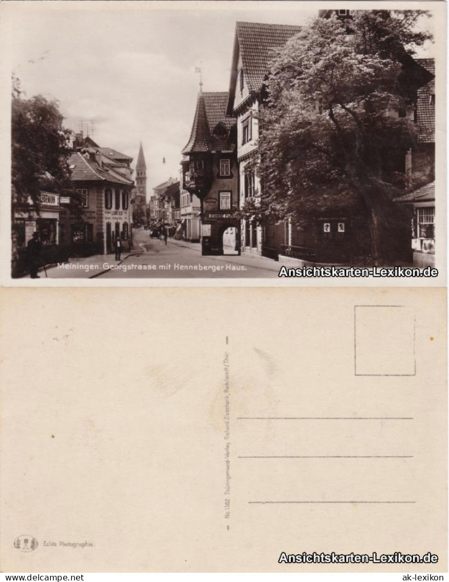 Ansichtskarte Meiningen Georgstrasse Mit Henneberger Haus 1934  - Meiningen