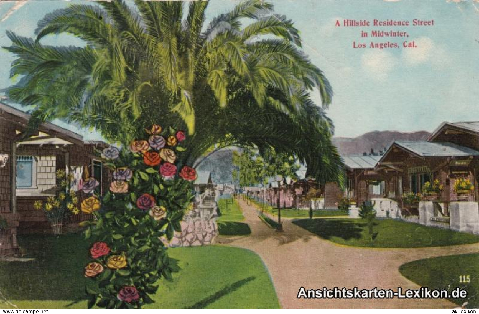 Los Angeles Los Angeles A Hillside Residence Street - Midwinter 1913  - Andere & Zonder Classificatie