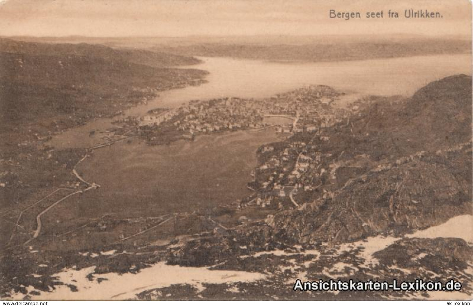 Postcard Bergen Bergen Blick Auf Die Stadt 1909  - Norvège