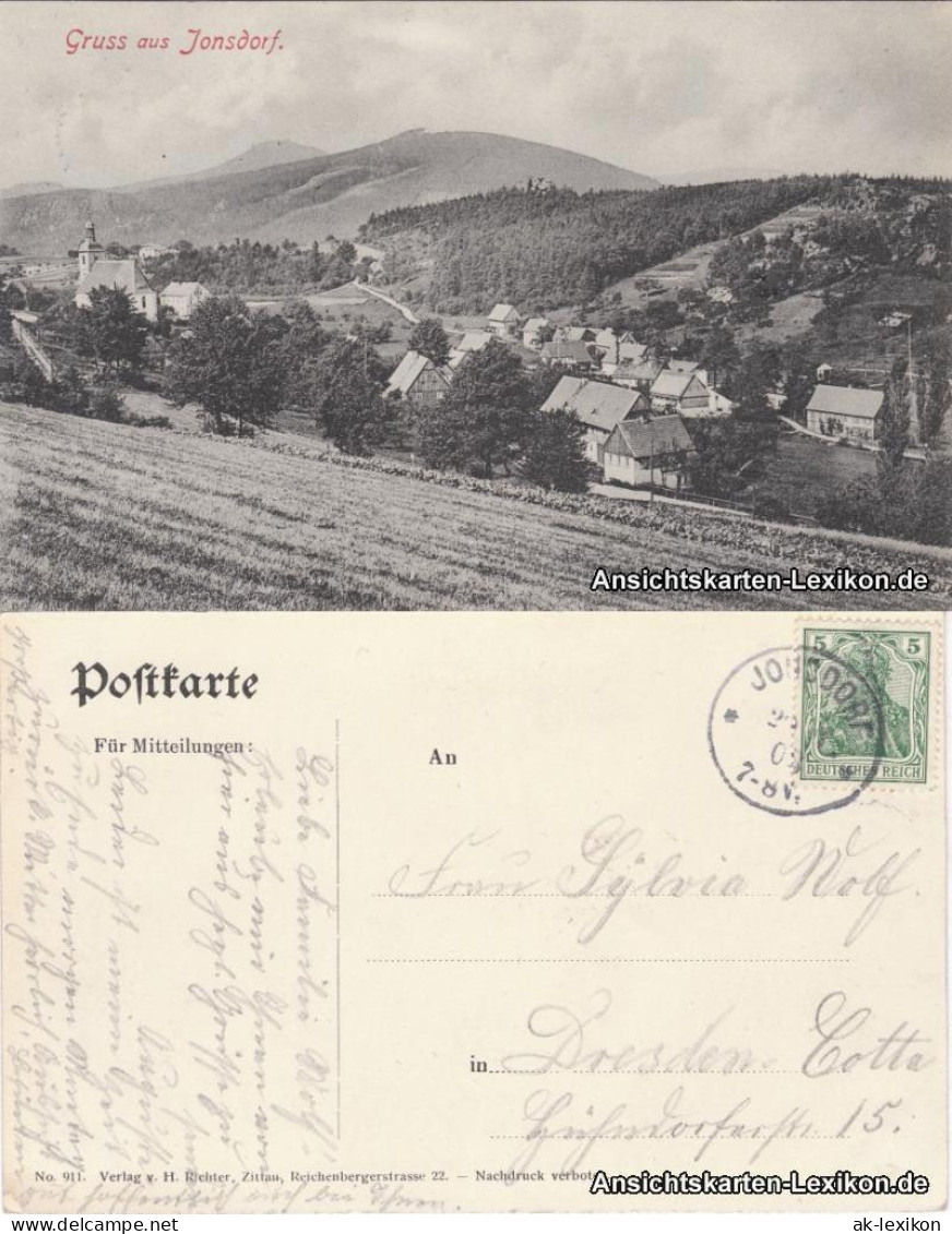 Ansichtskarte Jonsdorf Blick In Die Stadt 1908  - Jonsdorf
