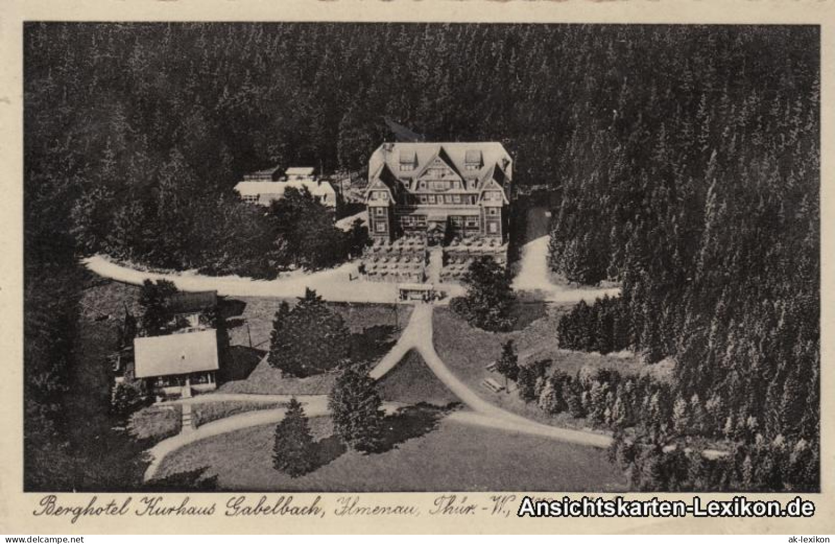 Ansichtskarte Ilmenau Luftbild - Berghotel 1932  - Ilmenau