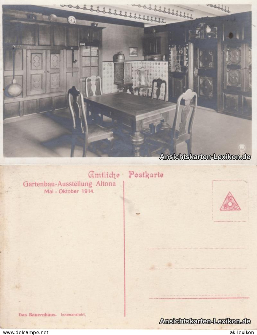 Altona-Hamburg Gartenbau-Austellung Altona - Das Bauernhaus (innen) 1914  - Altona