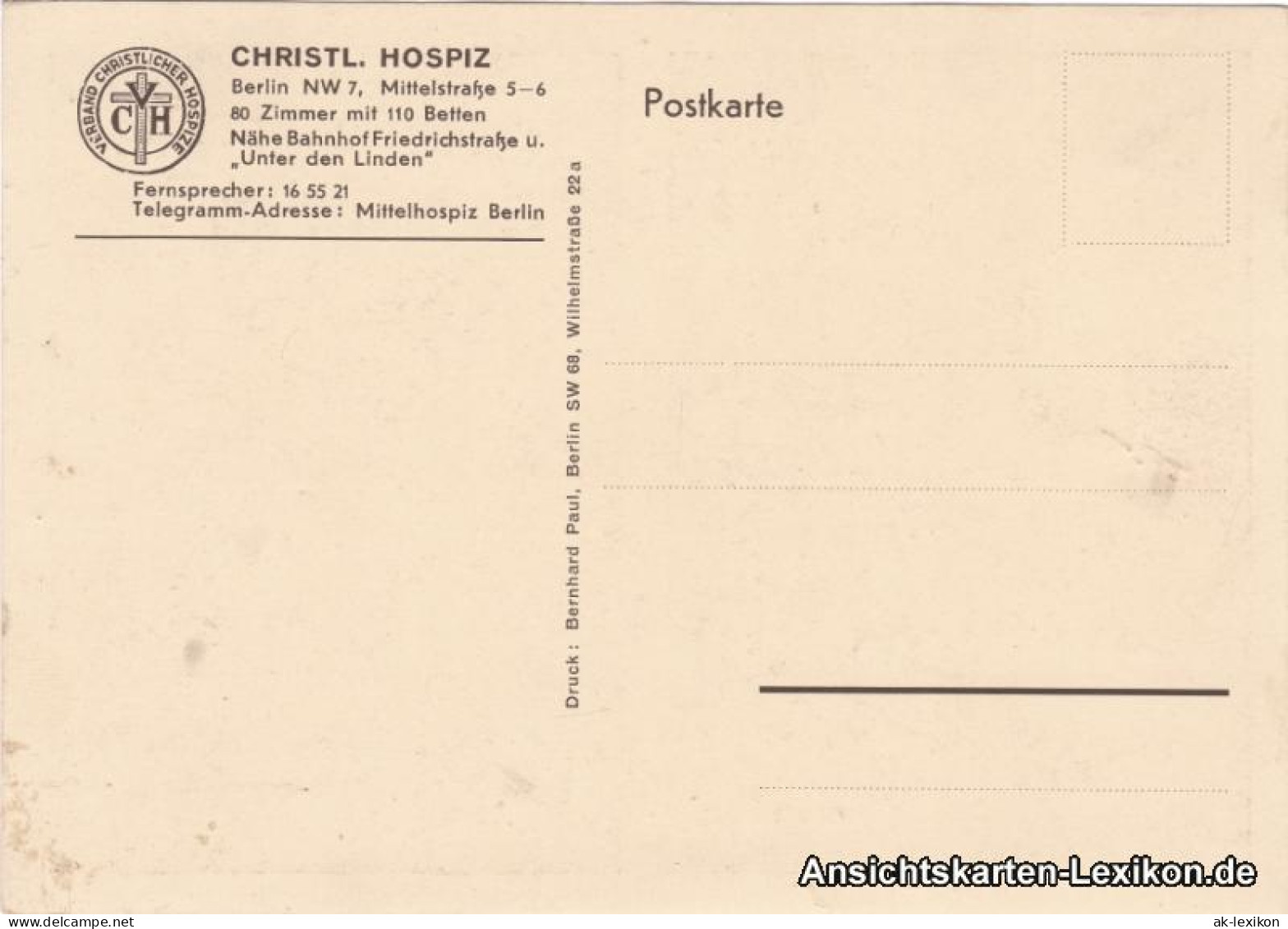 Ansichtskarte Berlin 2 Bild Christliches Hospiz - Mittelstraße 1932  - Otros & Sin Clasificación