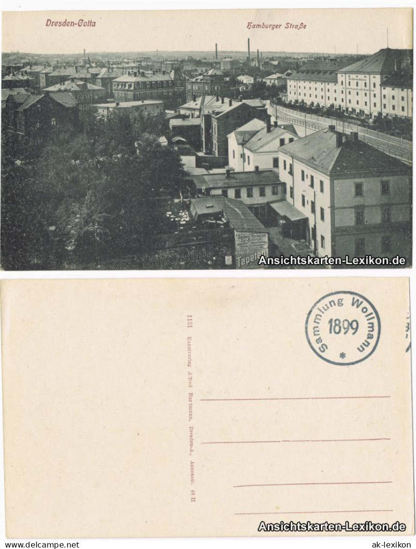 Cotta-Dresden Blick In Die Hamburger Straße Mit Hofbrauhaus 1914  - Dresden