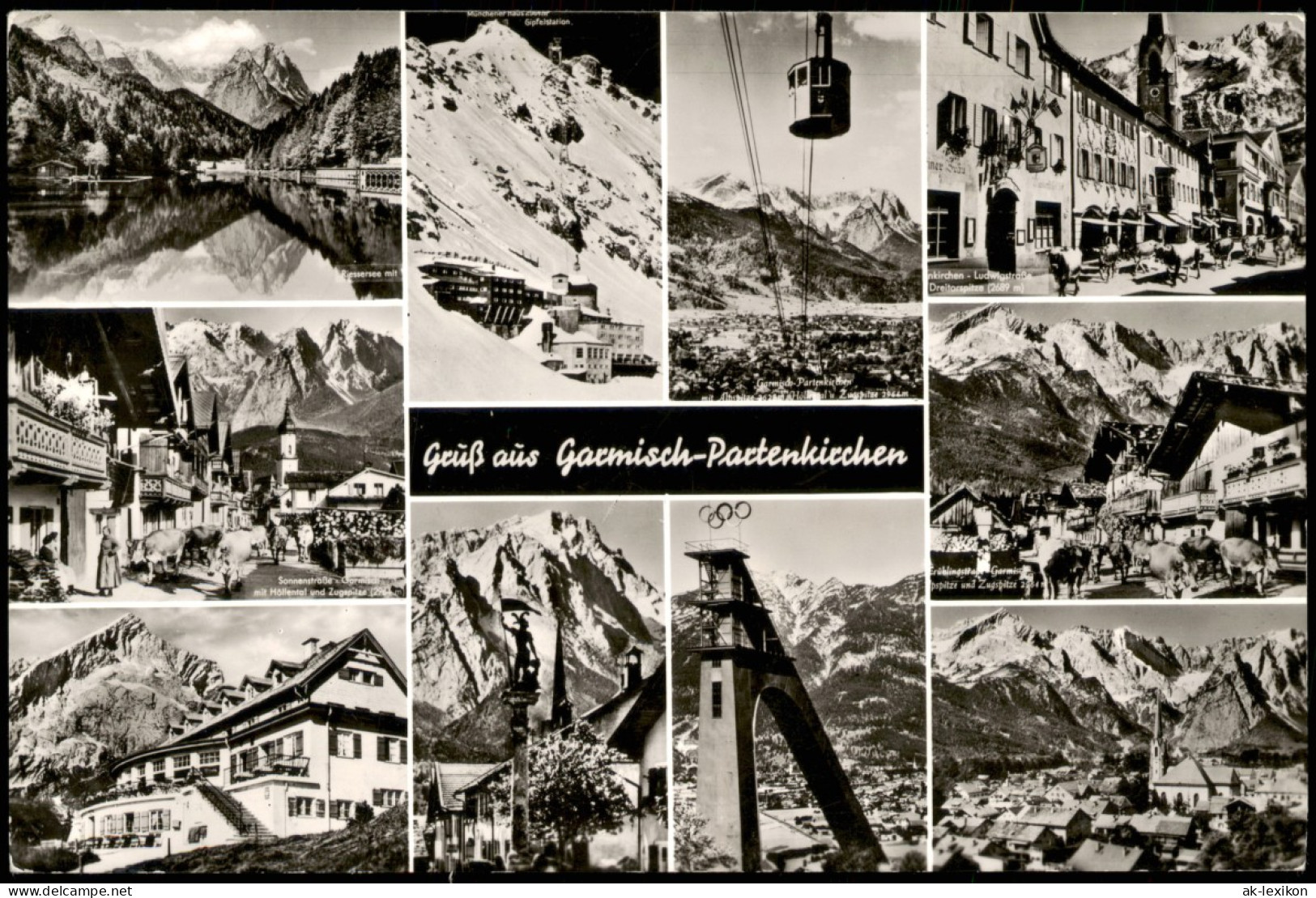 Garmisch-Partenkirchen Mehrbildkarte Mit Umland- Und Stadtteilansichten 1964 - Garmisch-Partenkirchen