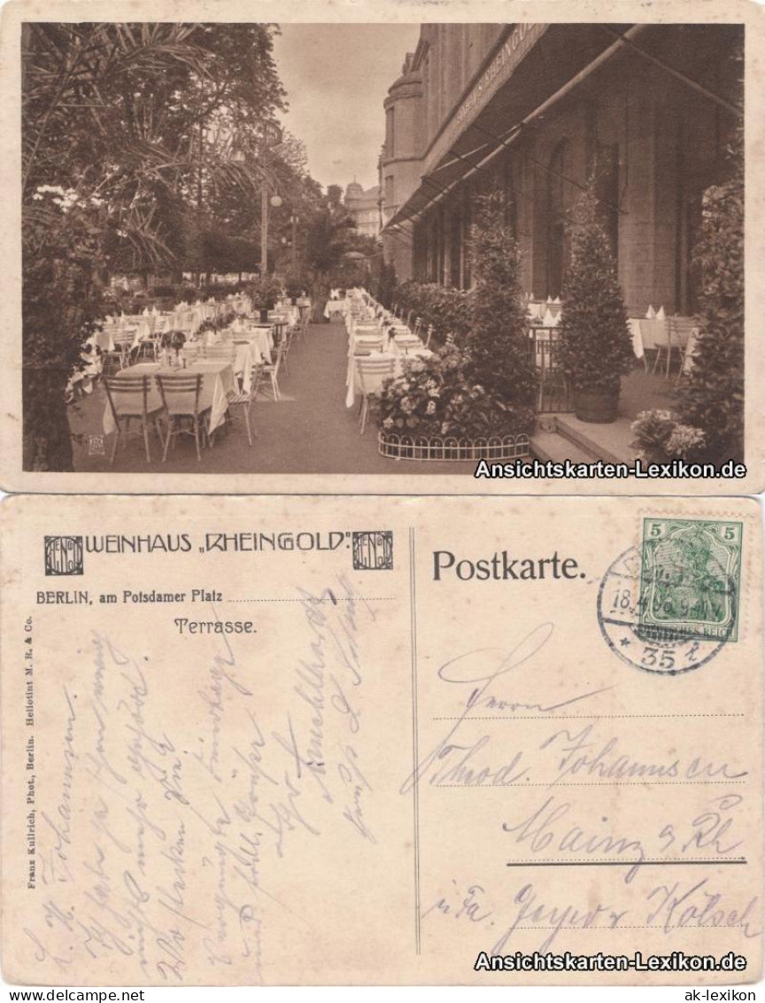 Berlin Terasse - Weinhaus &#34;Rheingold&#34; - Potsdamerplatz 1908  - Dierentuin