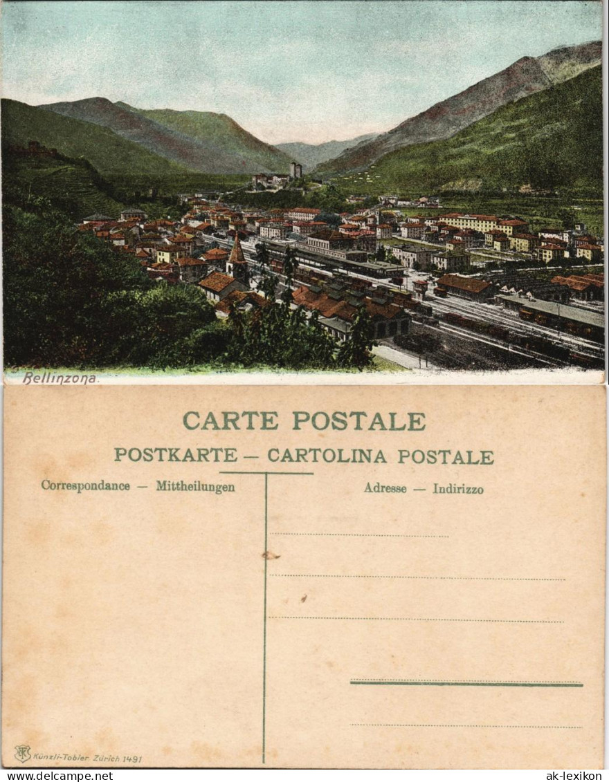 Ansichtskarte Bellinzona Stadt Und Fabrik 1911 - Other & Unclassified