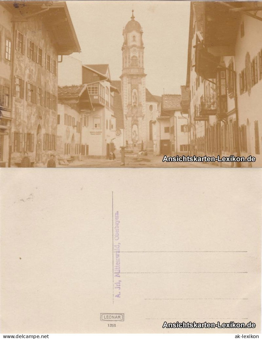 Ansichtskarte Mittenwald Straßenpartie Mit Kirche 1918  - Mittenwald