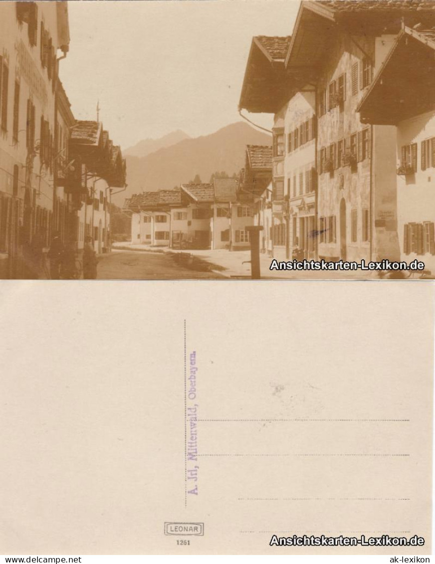 Ansichtskarte Mittenwald Straßenpartie 1918  - Mittenwald