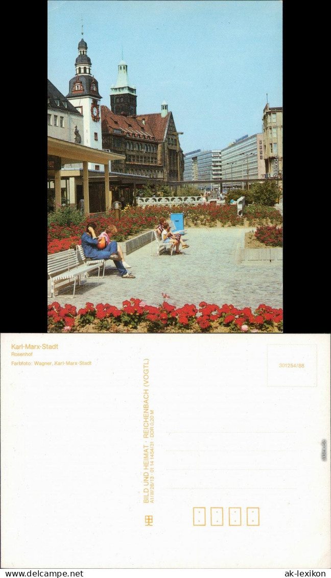 Ansichtskarte Zentrum-Chemnitz Rosenhof 1988 - Chemnitz