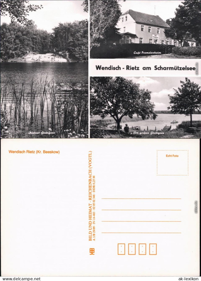 Wendisch Rietz Scharmützelsee , Cafe Fremdenheim Foto Ansichtskarte 1989 - Autres & Non Classés