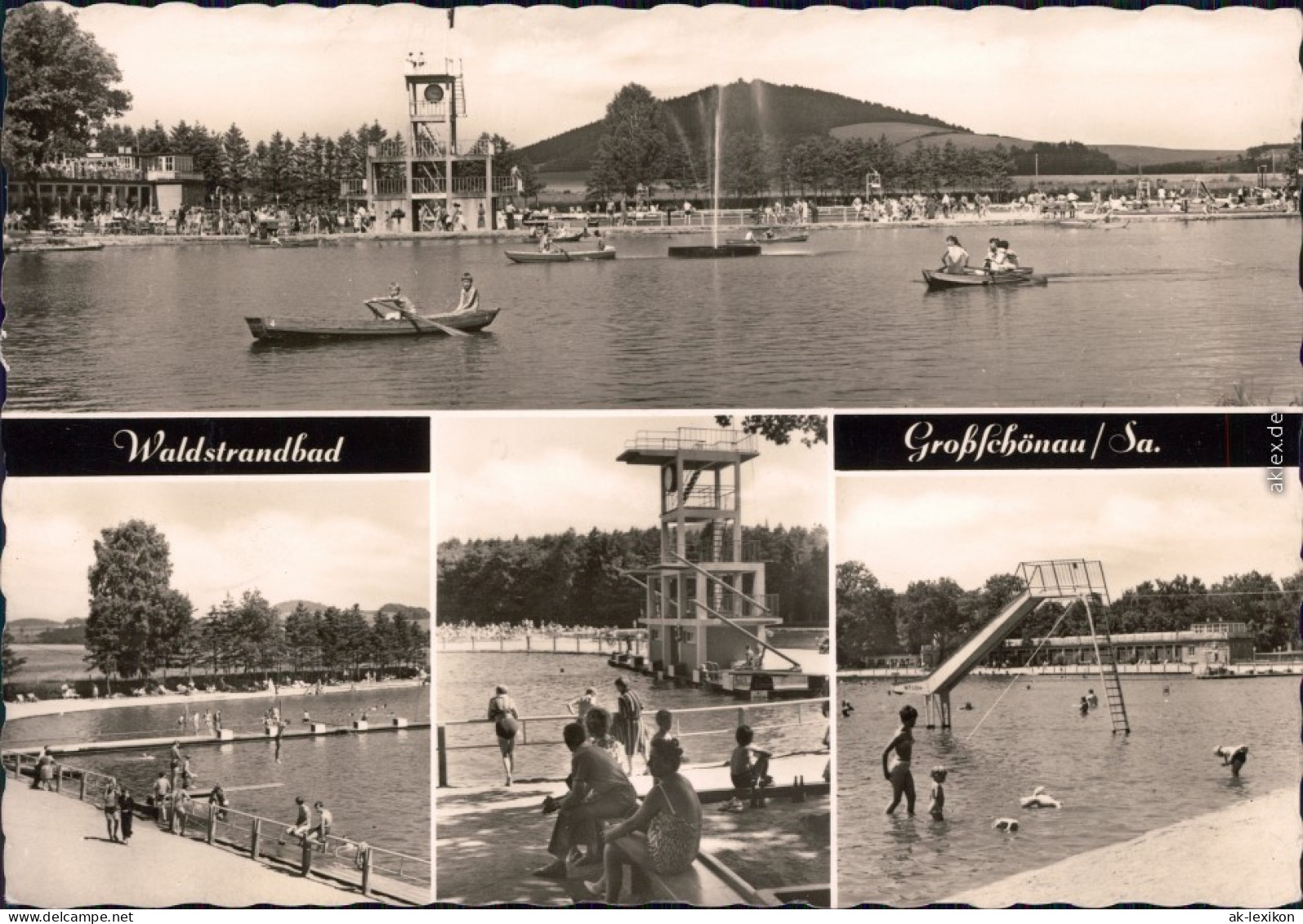 Großschönau (Sachsen) Waldstrandbad Foto Ansichtskarte Oberlausitz 1968 - Grossschönau (Sachsen)