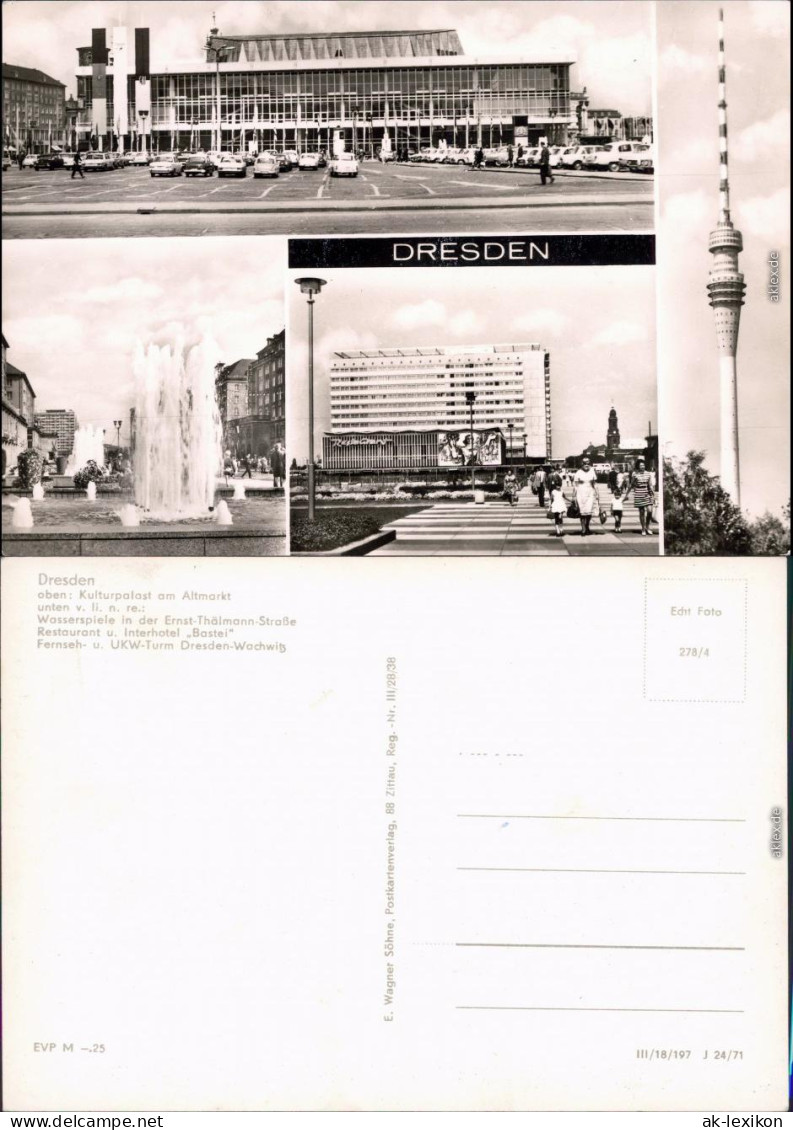 Dresden Kulturpalast  Ernst-Thälmann-Straße, Restaurant U. Interhotel   1971 - Dresden