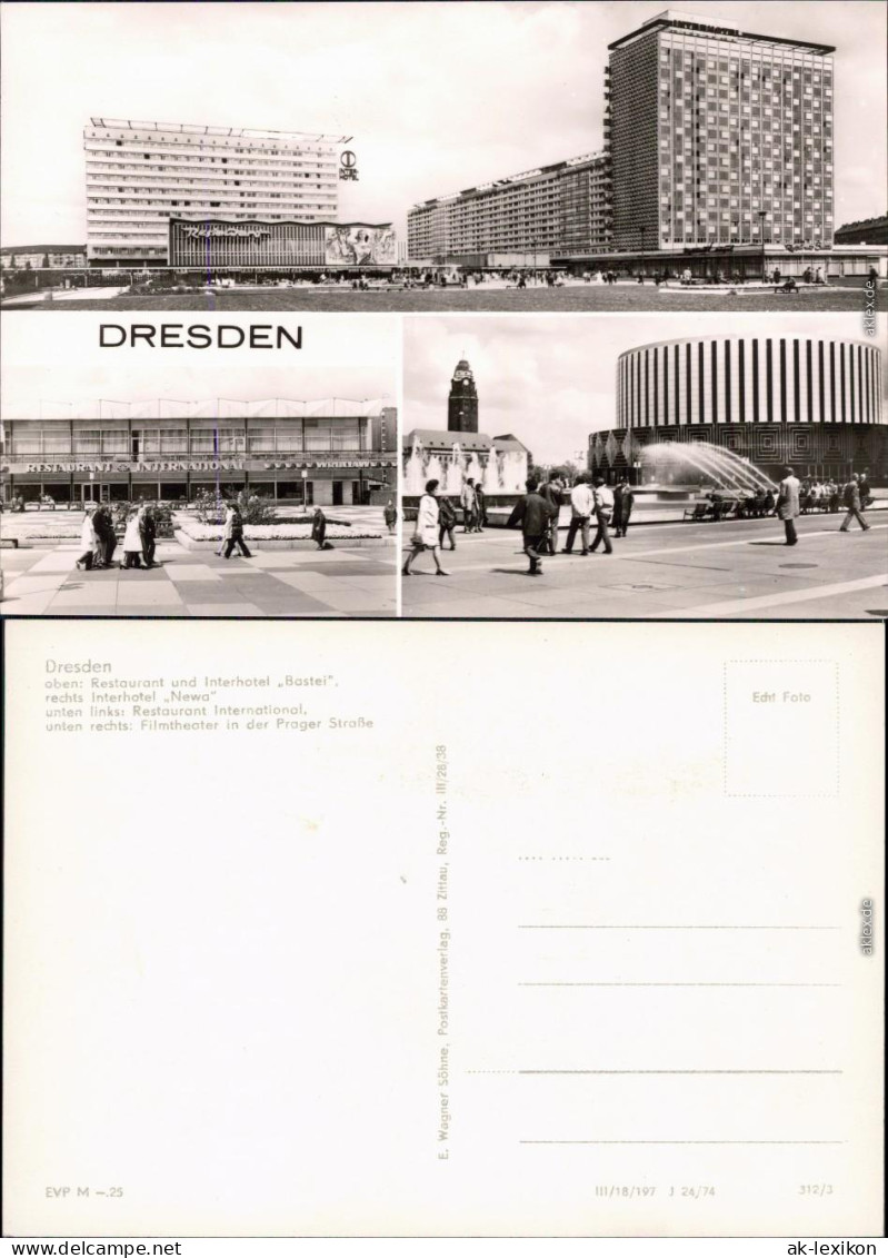 Dresden Interhotel "Bastei" Mit Interhotel "Newa",    Prager Straße 1974 - Dresden