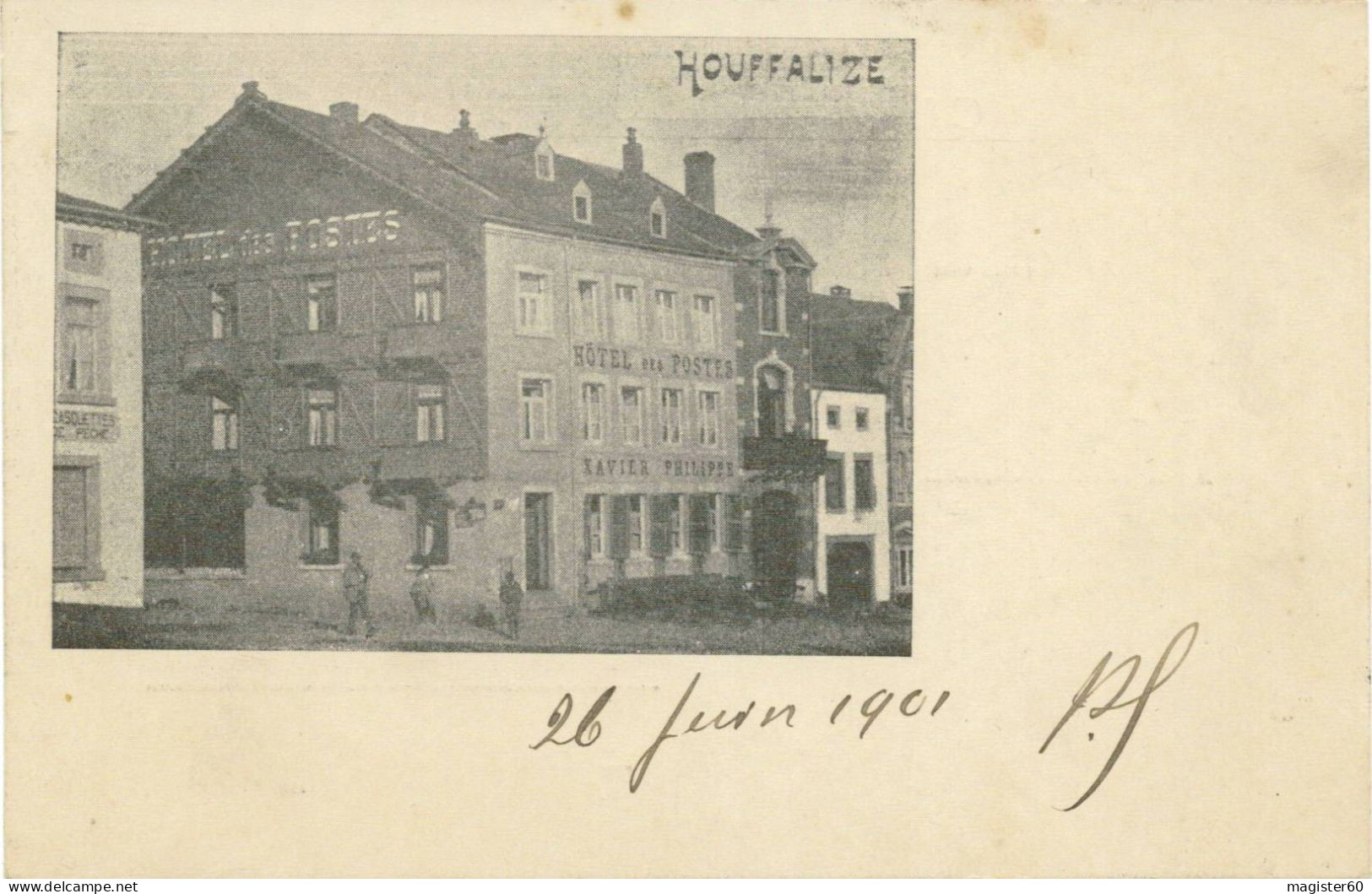 HOUFFALIZE 1901: En Médaillon: Hôtel Des Postes (Pas Courante) - Houffalize