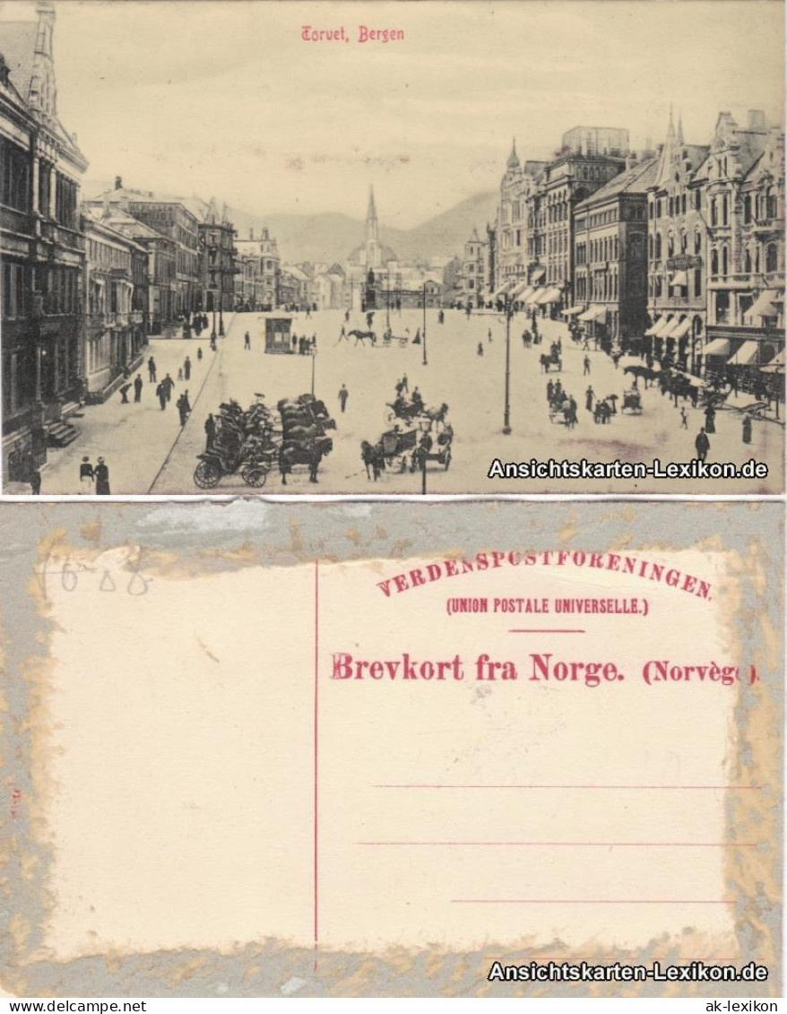 Postcard Bergen Bergen Marktplatz 1908  - Norvège