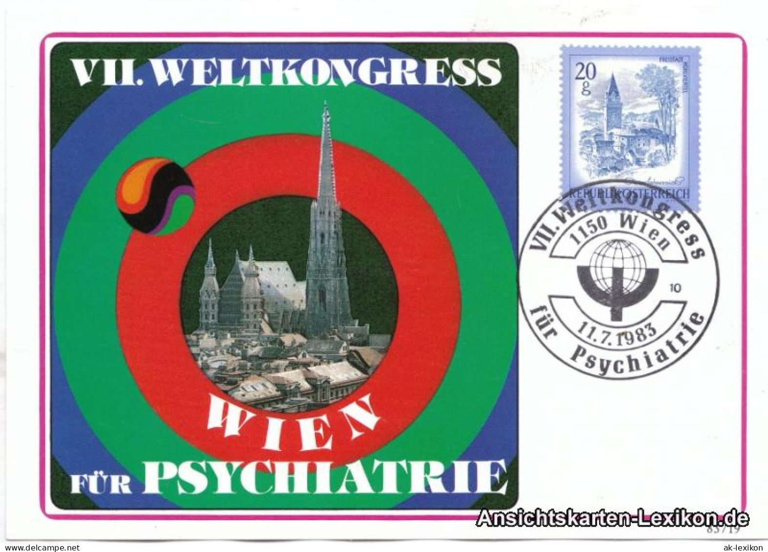 Ansichtskarte Wien VII Weltkongress Für Psychiatrie 1983  - Autres & Non Classés