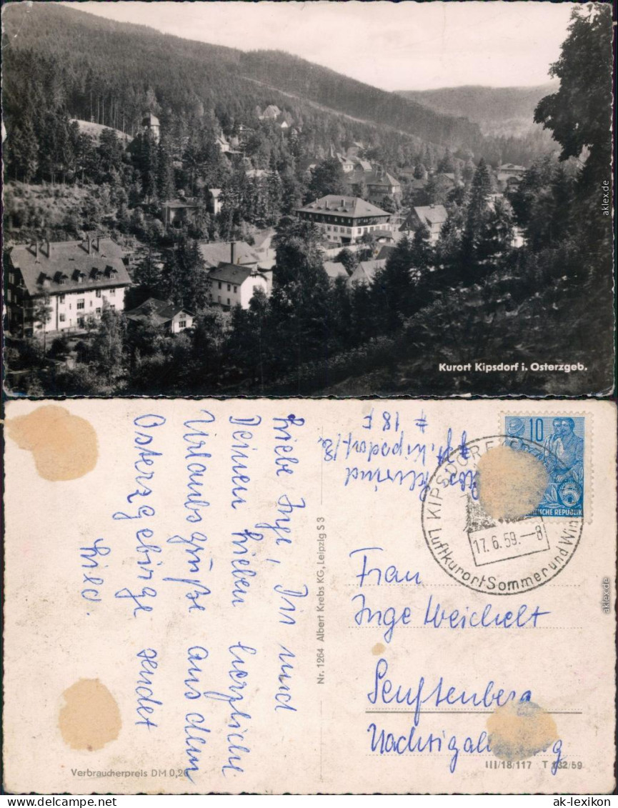 Foto Ansichtskarte   Kipsdorf Altenberg (Erzgebirge) Panorama-Ansicht 1959 - Kipsdorf