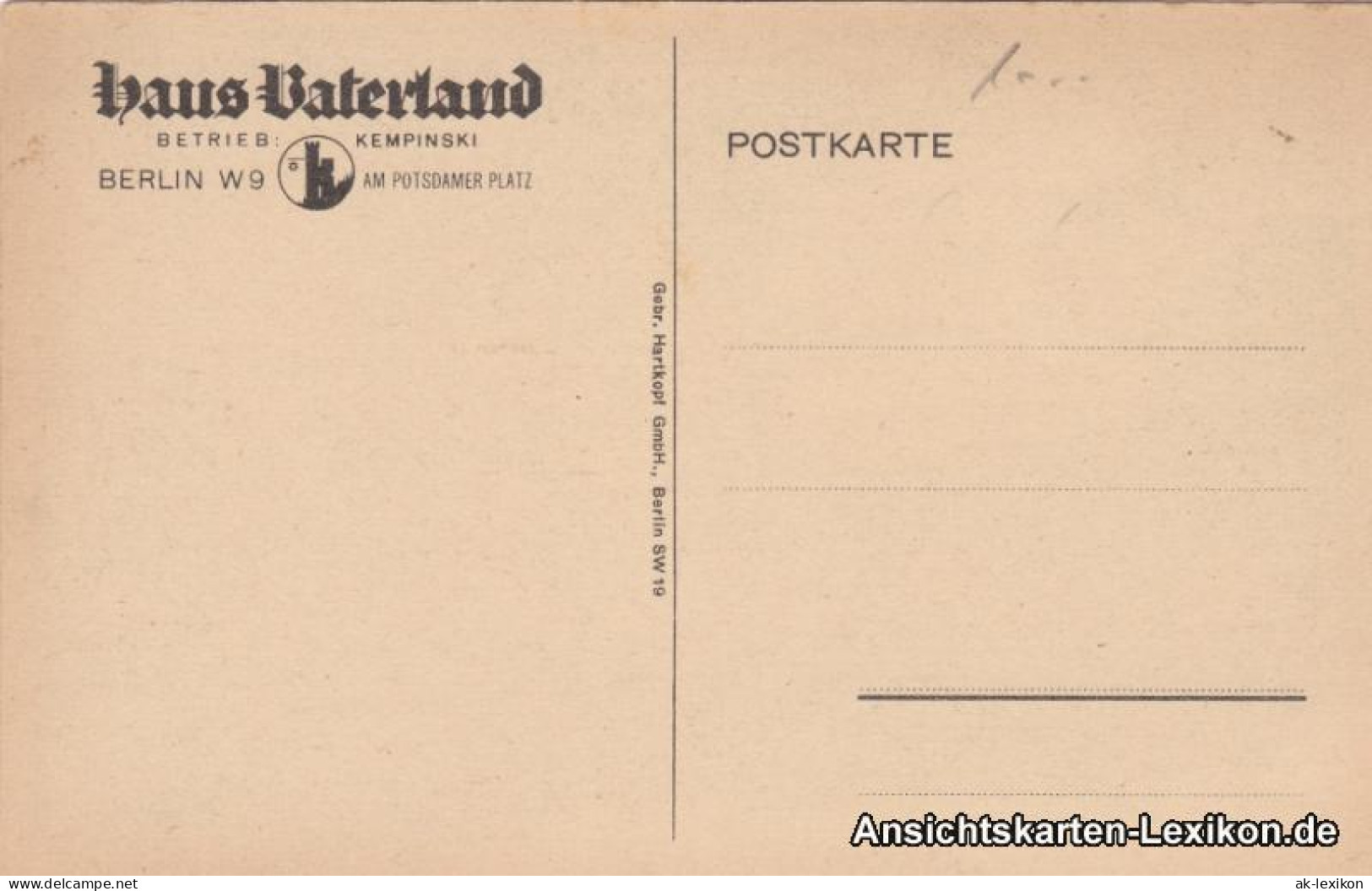 Ansichtskarte Tiergarten-Berlin Haus Vaterland - Zum Löwenbräu 1922  - Dierentuin