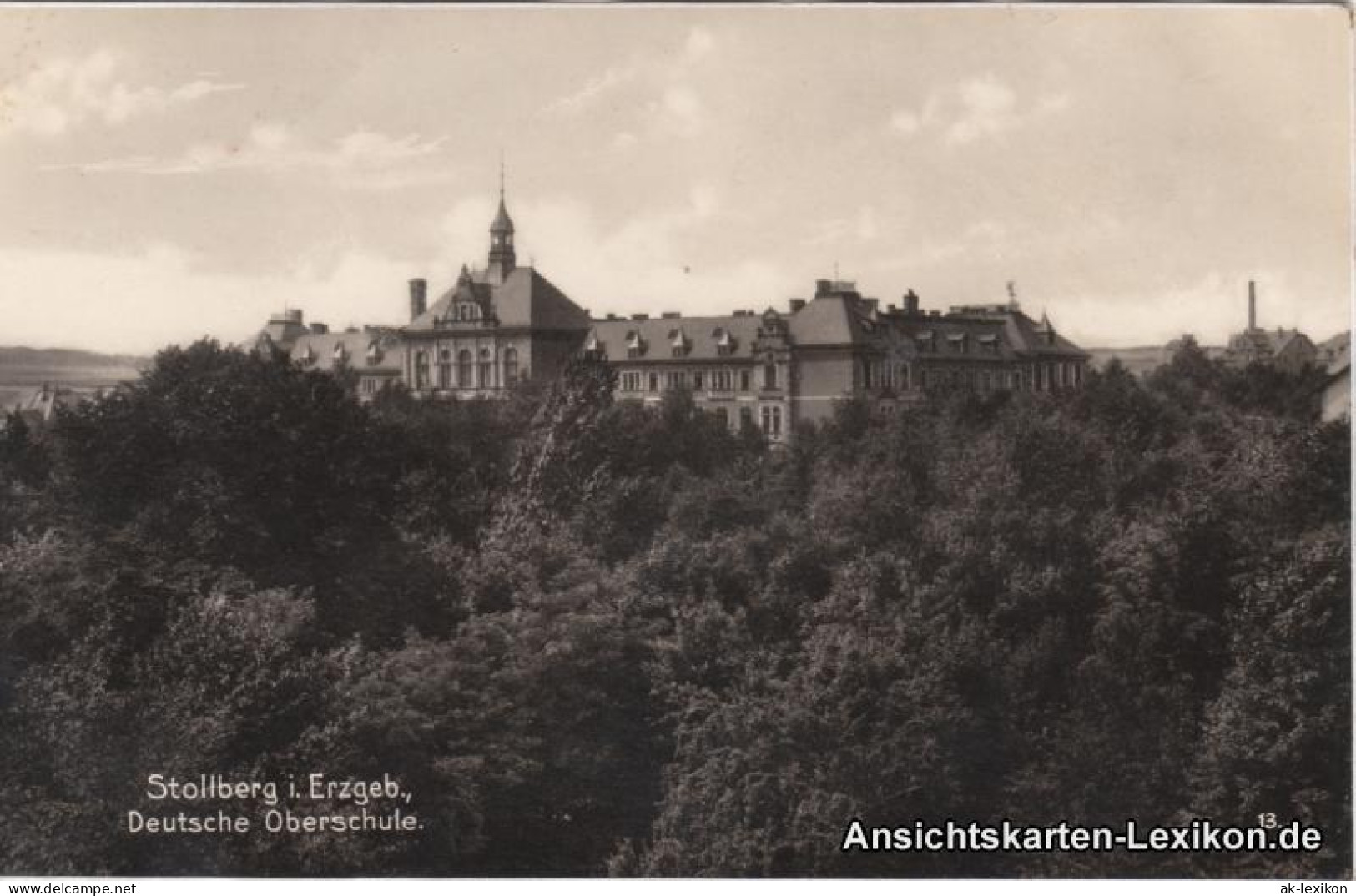 Ansichtskarte Stollberg (Erzgebirge) Deutsche Oberschule 1929  - Stollberg (Erzgeb.)