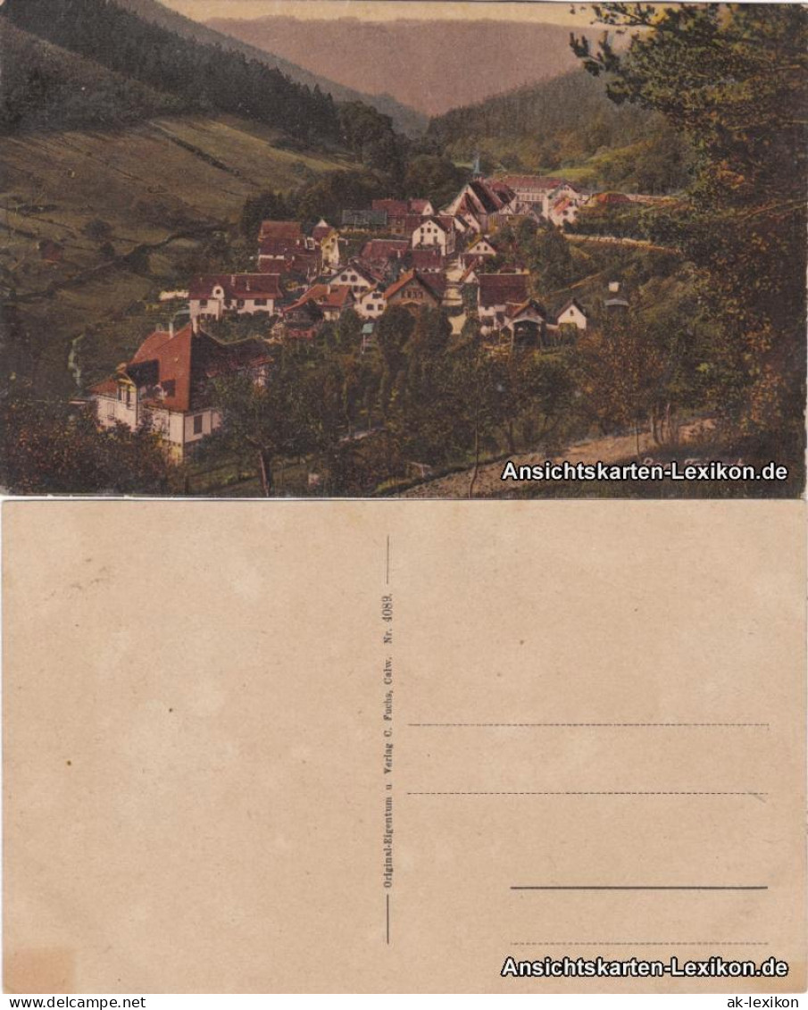 Ansichtskarte Bad Teinach-Zavelstein Totale 1922 - Bad Teinach