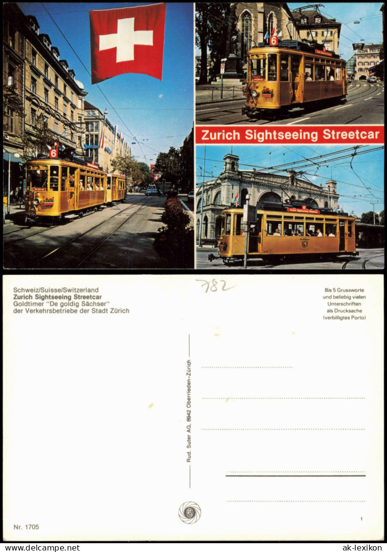 Zürich Sightseeing Streetcar Goldtimer "De Goldig Sächser" 1980 - Autres & Non Classés