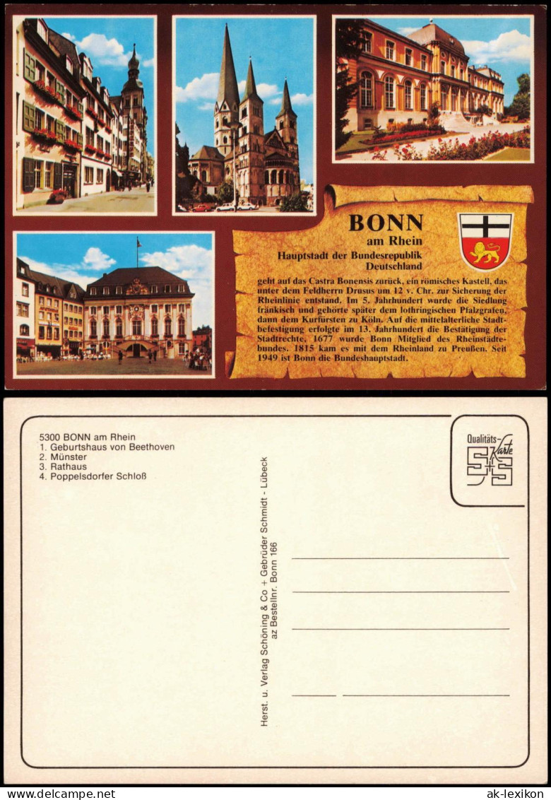 Bonn Mehrbildkarte Chronik-Karte U.a. Münster, Rathaus, Schloss 1980 - Bonn