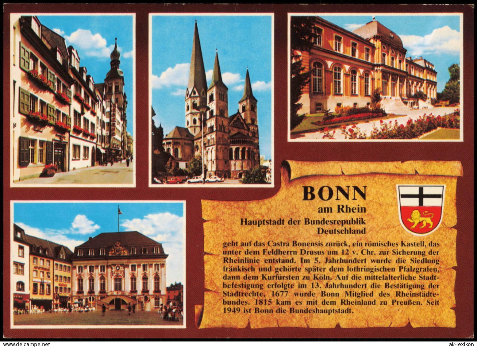 Bonn Mehrbildkarte Chronik-Karte U.a. Münster, Rathaus, Schloss 1980 - Bonn