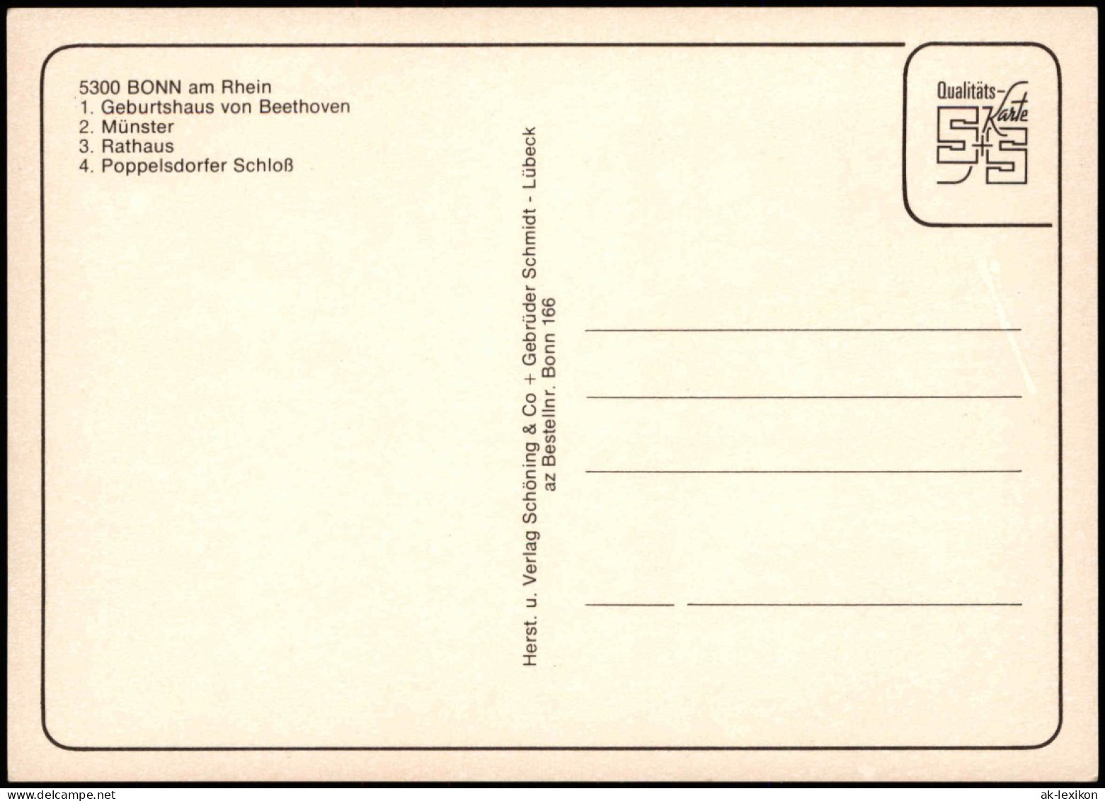 Bonn Mehrbildkarte Chronik-Karte U.a. Münster, Rathaus, Schloss 1980 - Bonn