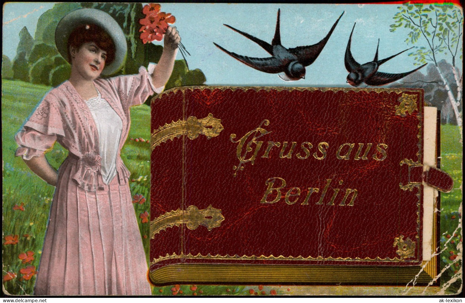 Ansichtskarte Berlin Gruss Aus Frau Schwalben 1911 Leporello - Otros & Sin Clasificación